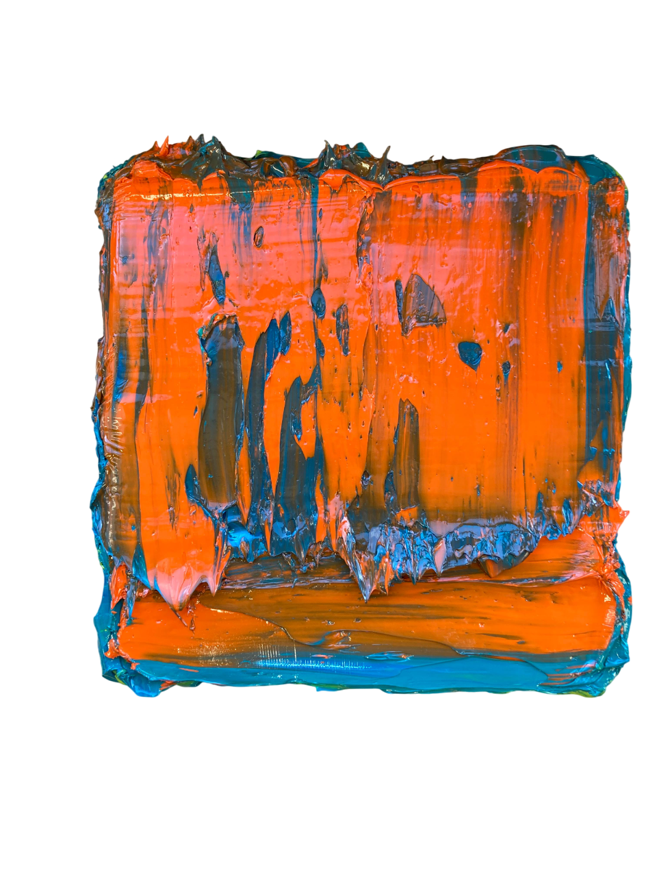 Olieverf Oranje/Blauw - 30 x 30 cm