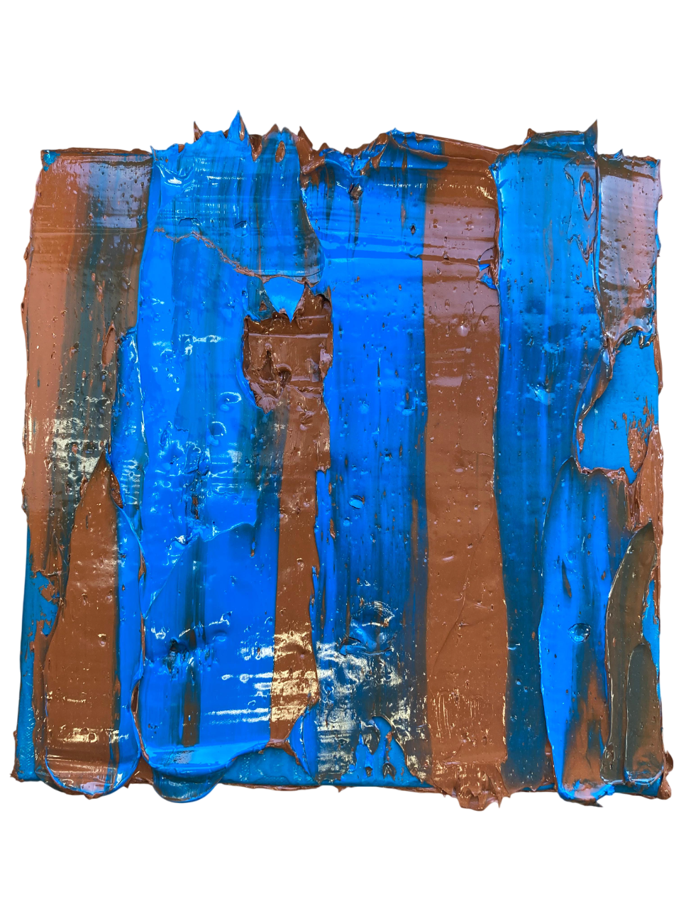 Olieverf Blauw/Bruin - 30 x 30 cm