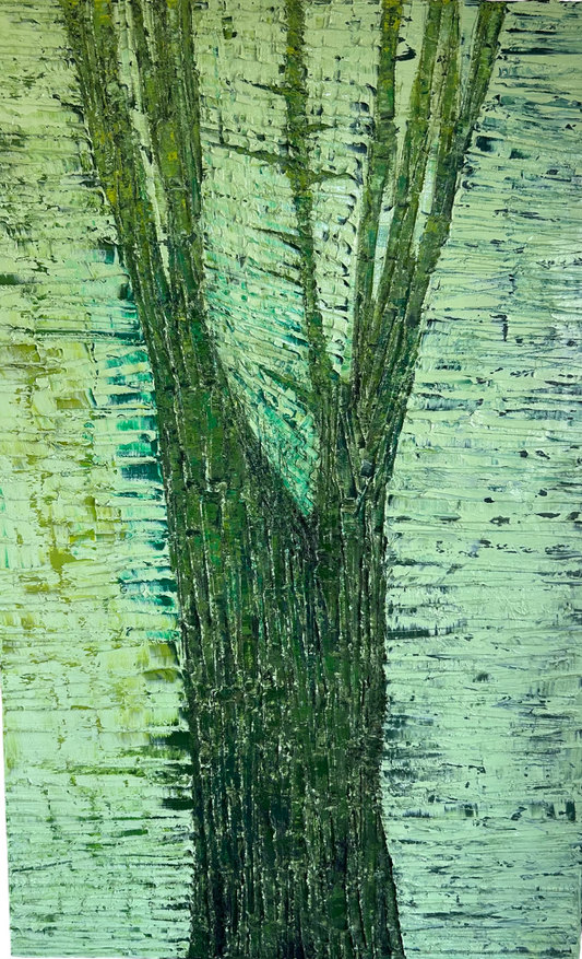 Olieverf Groene Boom - 120 x 190 cm