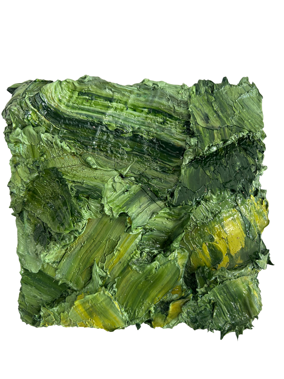 Olieverf Groen/Geel - 30 x 30 cm