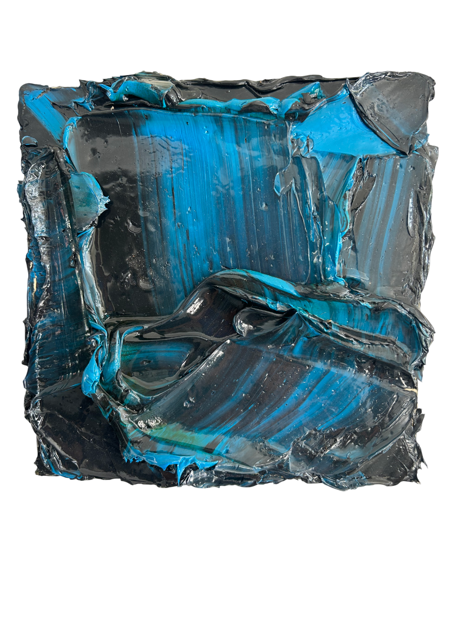Olieverf Zwart/Blauw - 30 x 30 cm