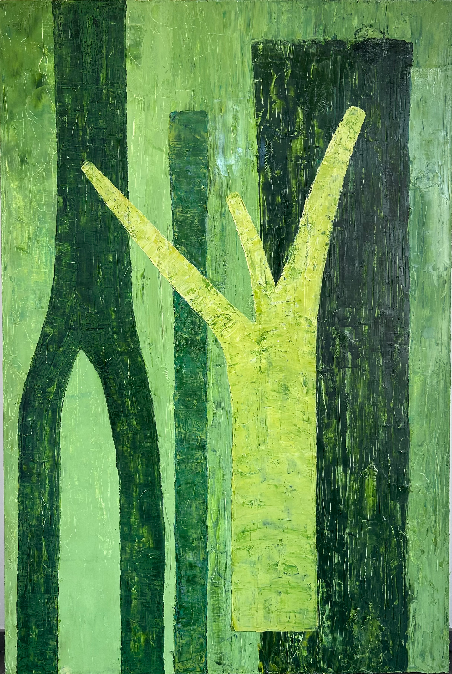 Schilderij Gele Boom - 150 x 100 cm