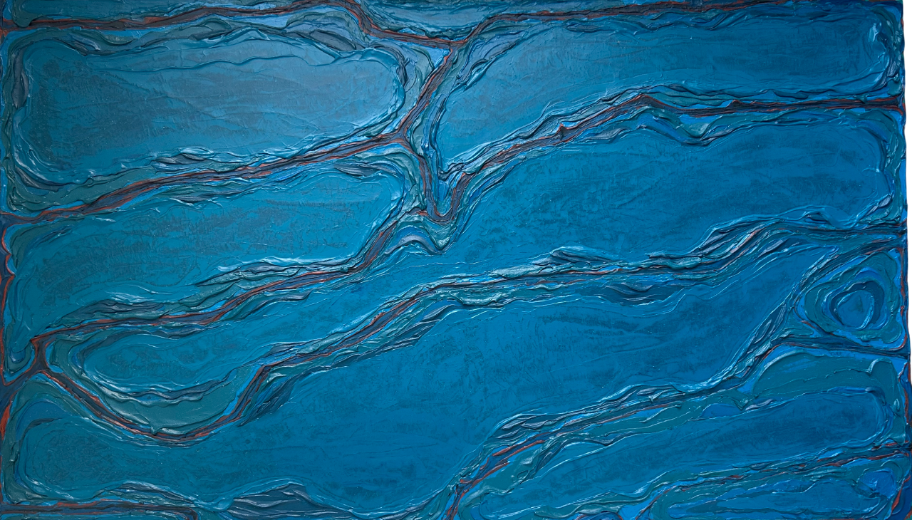 Structuur Zee Blauw - 120 x 200 cm