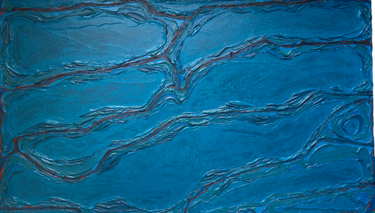 Structuur Zee Blauw - 120 x 200 cm