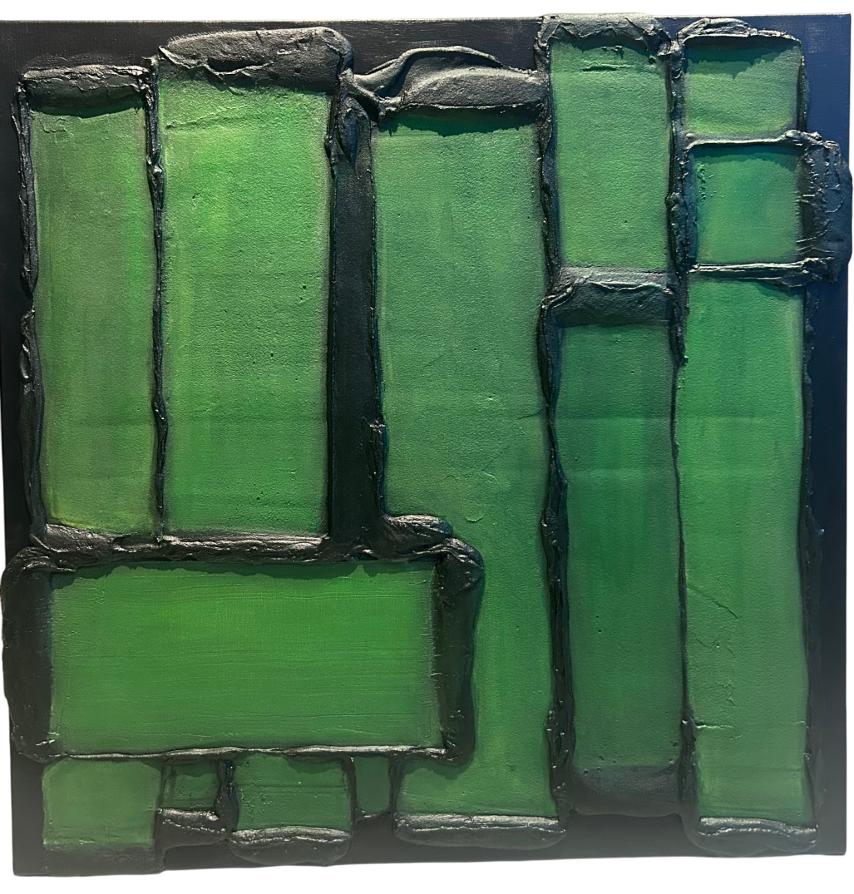 Structuur Zwart/Groen - 100 x 100 cm