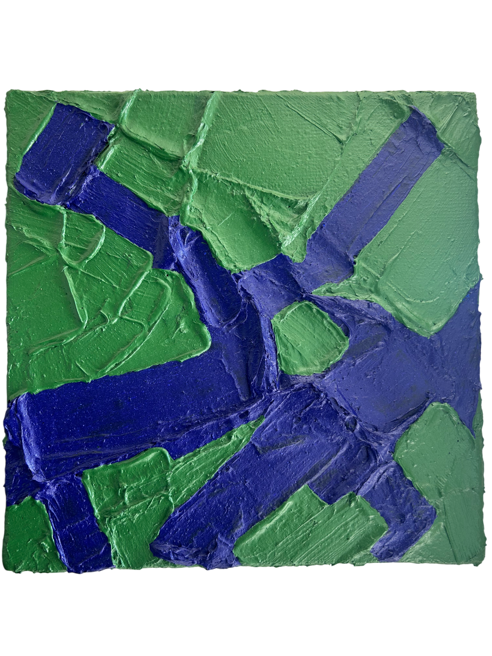 Olieverf Groen/Blauw - 70 x 70 cm